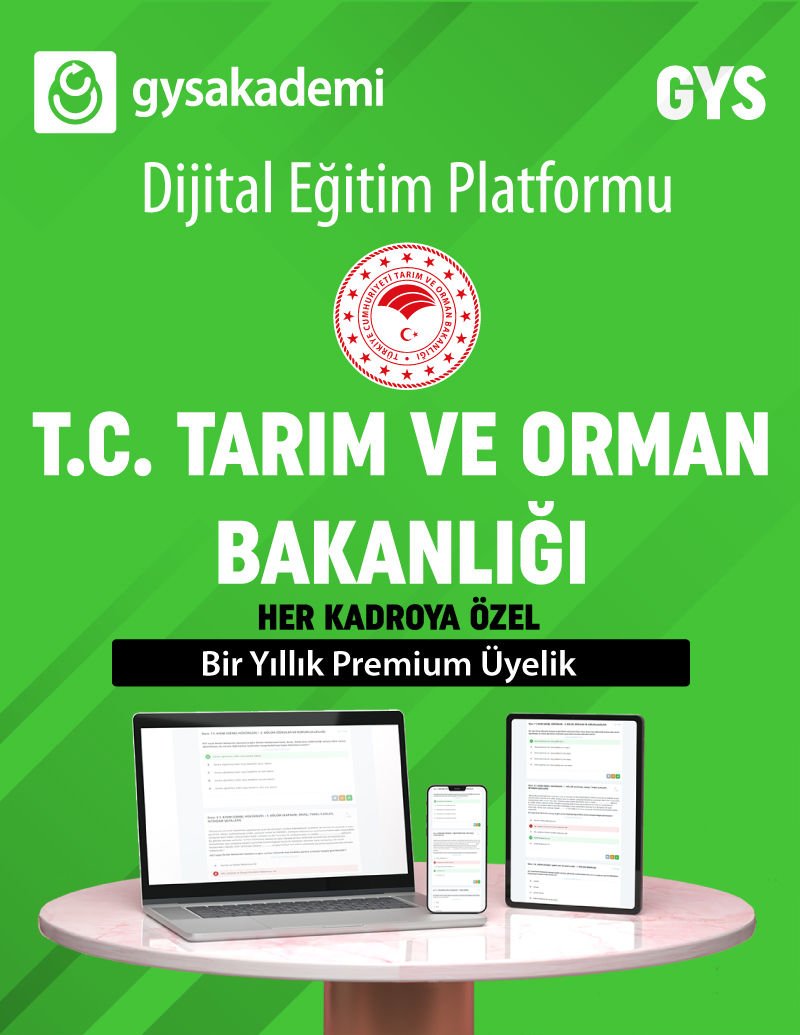 2025 GYS T.C. Tarım ve Orman Bakanlığı Dijital Eğitim Platformu (www.gysakademi.com 1 Yıllık Premium)