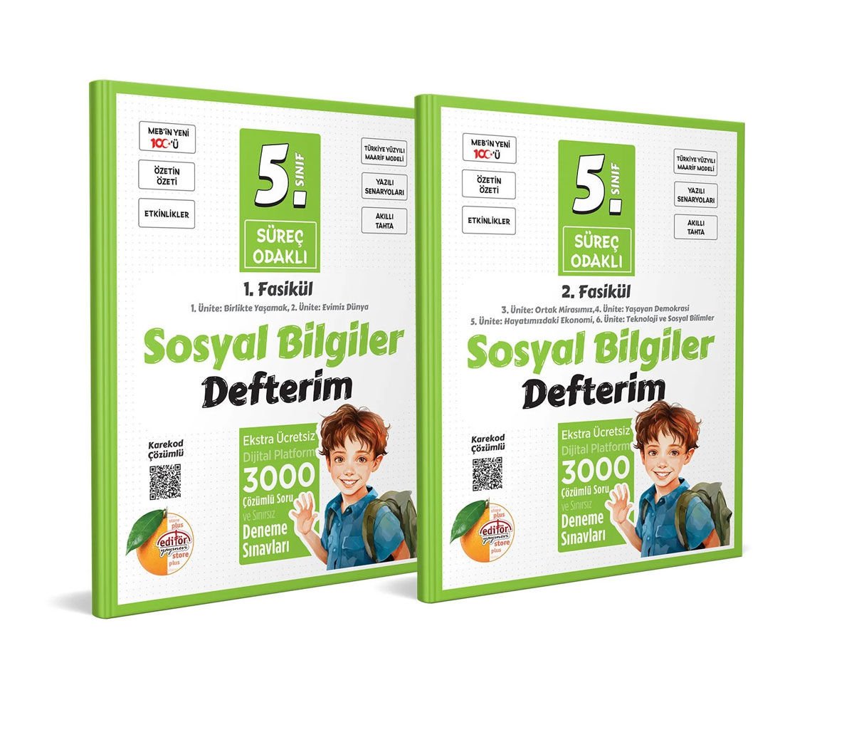 5. Sınıf Süreç Odaklı Sosyal Bilgiler Defterim (2 Fasikül) - Karekod Çözümlü