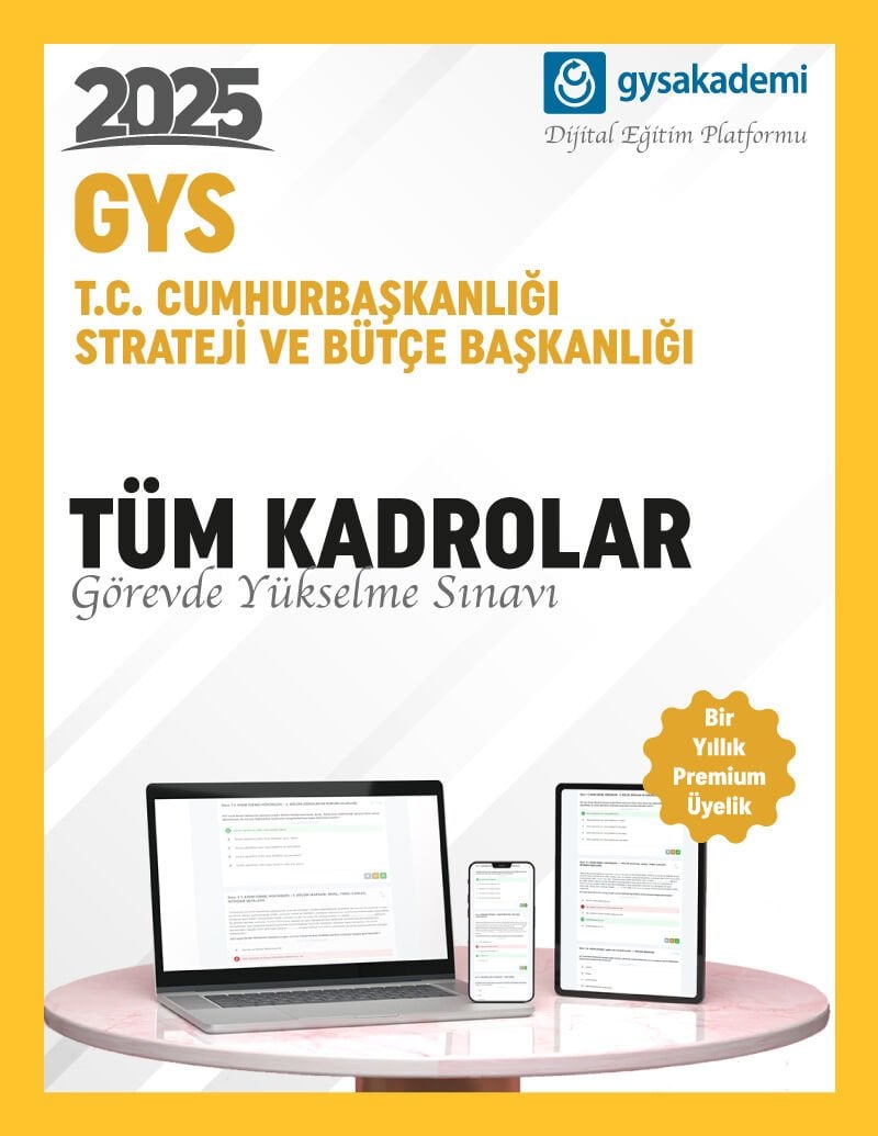 2025 Strateji ve Bütçe Başkanlığı Dijital Eğitim Platformu (www.gysakademi.com 1 Yıllık Premium)