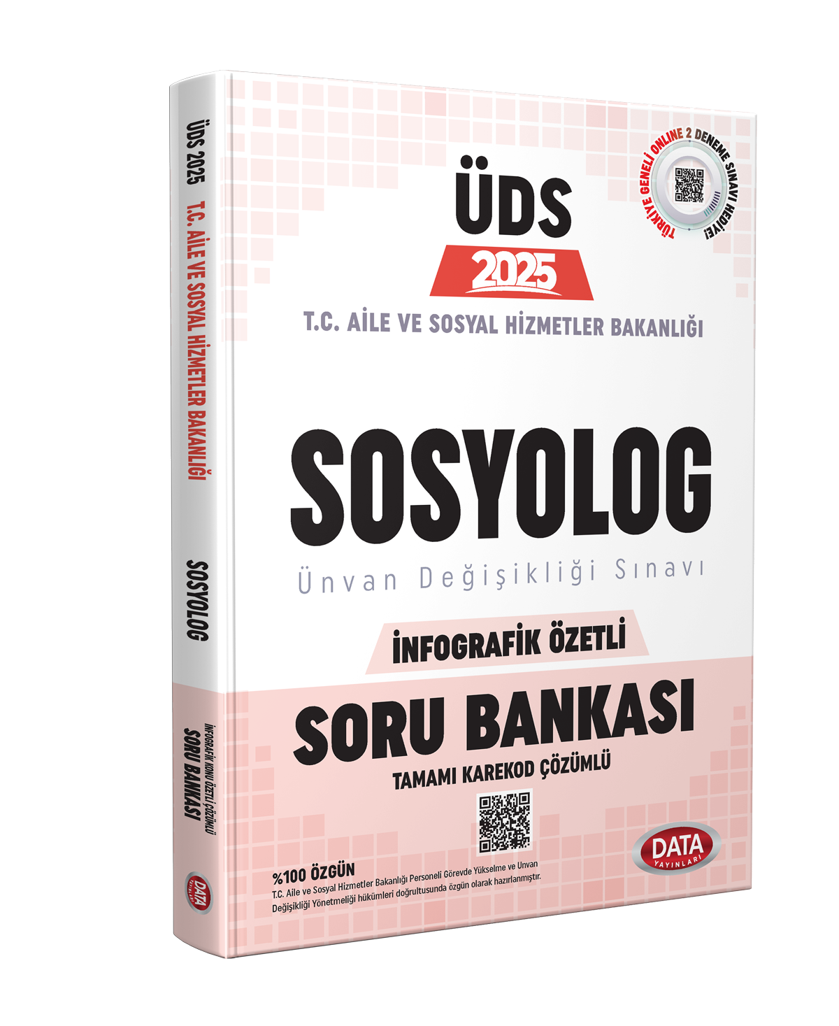 T.C. Aile ve Sosyal Hizmetler Bakanlığı ÜDS SOSYOLOG Soru Bankası (İnfografik konu özetli Karekod Çözümlü)