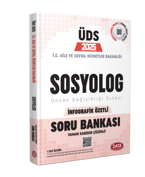 T.C. Aile ve Sosyal Hizmetler Bakanlığı ÜDS SOSYOLOG Soru Bankası (İnfografik konu özetli Karekod Çözümlü)