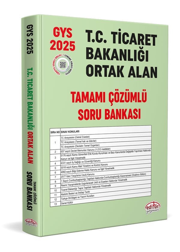 T.C. Ticaret Bakanlığı Tüm Kadrolar İçin Tamamı Çözümlü Ortak Alan Soru Bankası