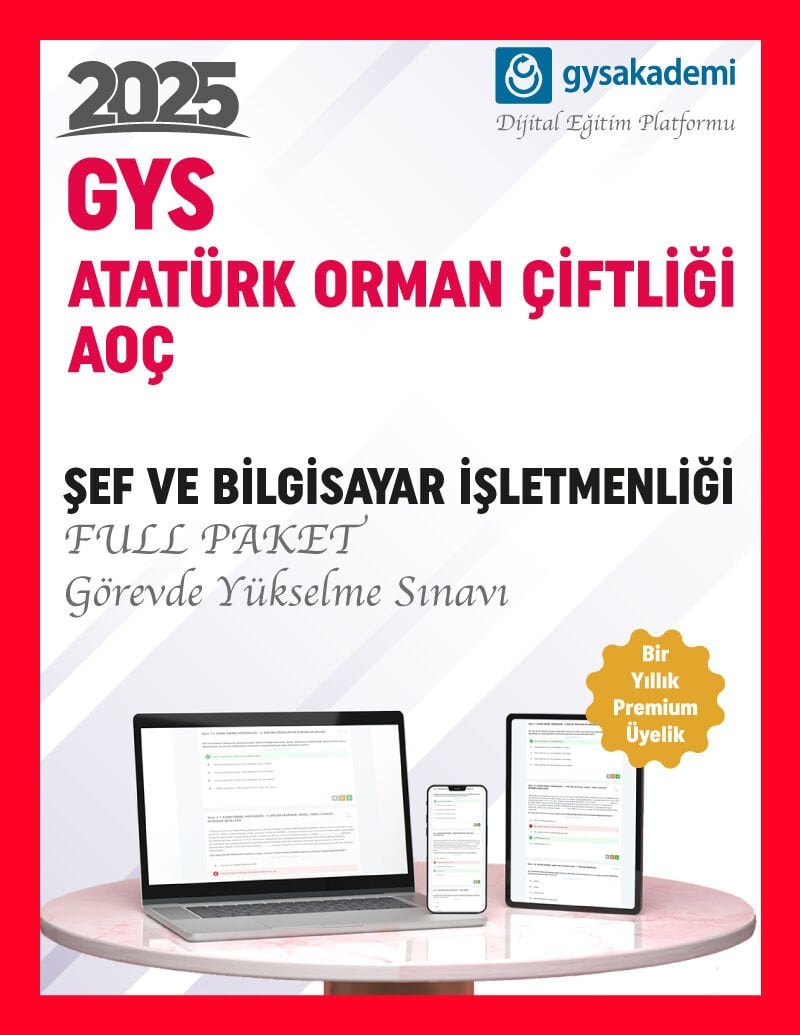 2025 Atatürk Orman Çiftliiği GYS Dijital Eğitim Platformu (ŞEF-BİLGİSAYAR İŞLETMENLİĞİ) (www.gysakademi.com 1 Yıllık Premium)