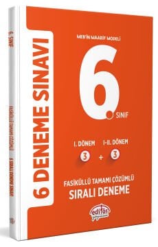 6. Sınıf (3+3) Fasiküllü Tamamı Çözümlü 6 Deneme Sınavı