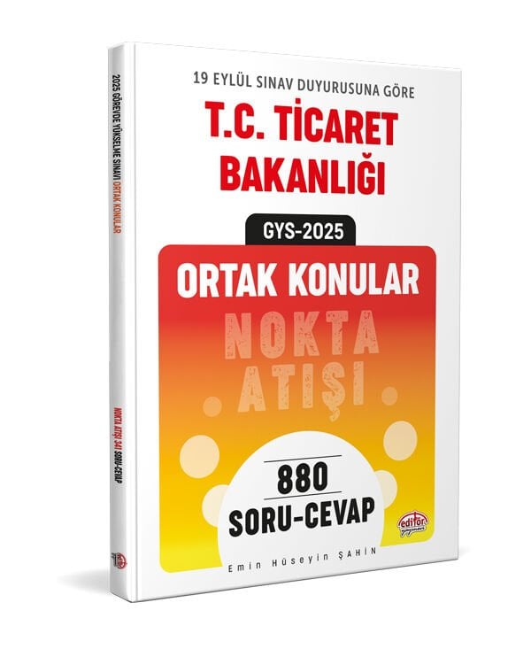 T.C. Ticaret Bakanlığı Ortak Konular Nokta Atışı 880 Soru-Cevap