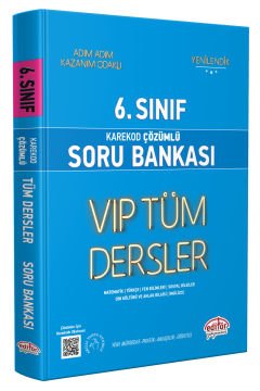 6. Sınıf VIP Tüm Dersler Soru Bankası Mavi Kitap  -  Karekod Çözümlü