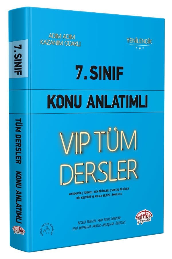 7. Sınıf VIP Tüm Dersler Konu Anlatımlı Mavi Kitap