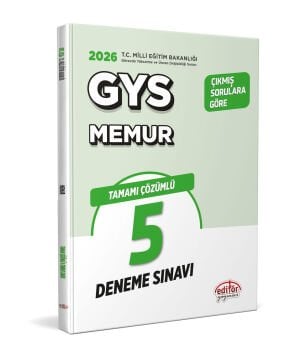 Milli Eğitim Bakanlığı Memur Tamamı Çözümlü GYS 5 Deneme Sınavı Editör Yayınevi